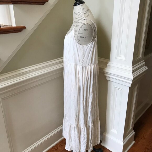Z Supply Lido Slub Midi Maxi Dress Womens Medium Cream Ivory Sleeveless Tiered - Picture 10 of 15